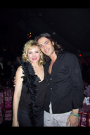 Kim Cattrall (L) and Luca Calvani (R) at the party for the 2001 season premiere for Sex and the City