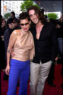 Rebecca Weinberg (L) and Luca Calvani (R) at the Sex and the City 2001 season premiere